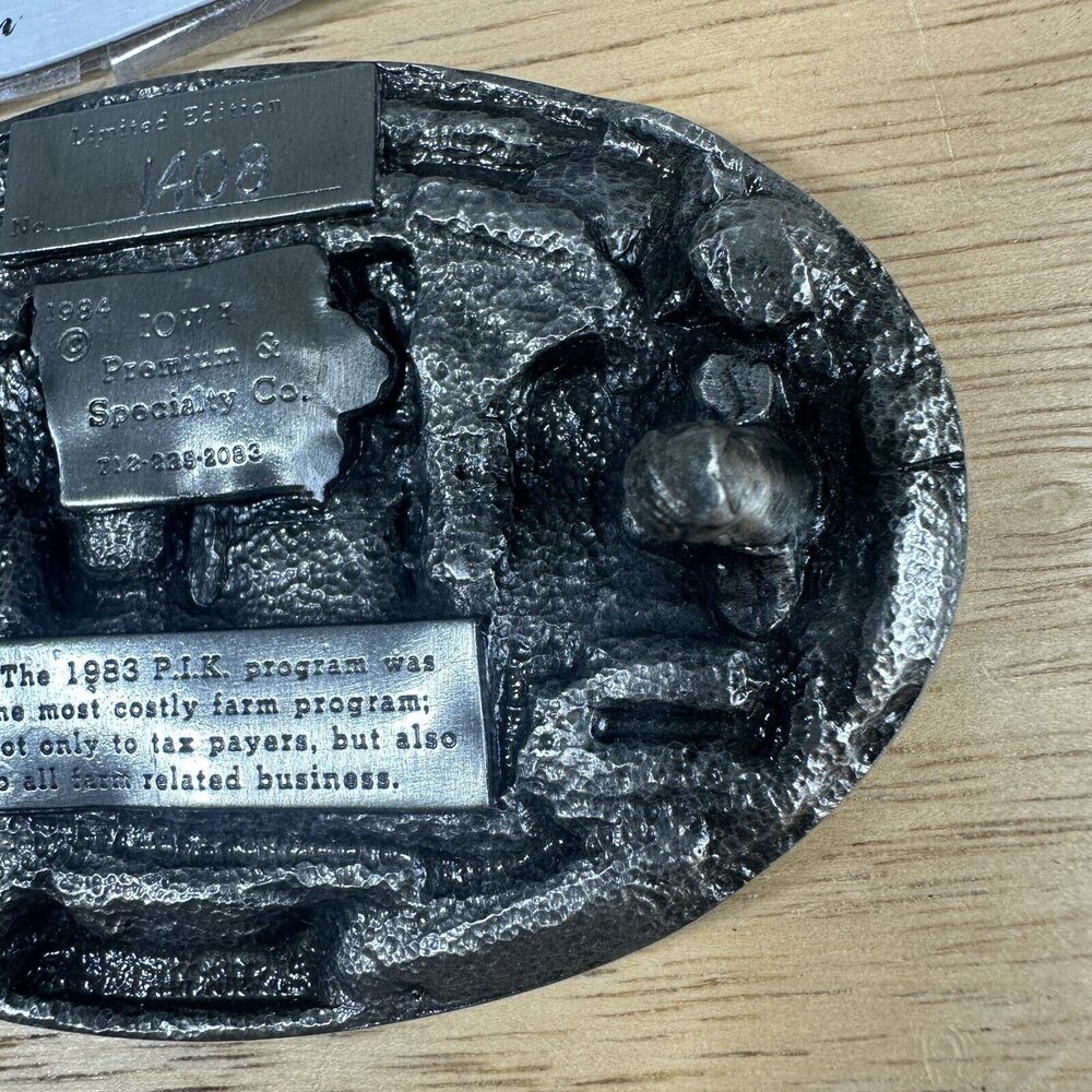 1984 Vintage PIK I Survived Agribusiness Limited Edition #1408 Belt Buckle - Picture 6 of 12